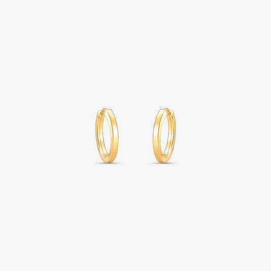 Brinco Argola Redonda Fio Quadrado em Ouro Amarelo 18K