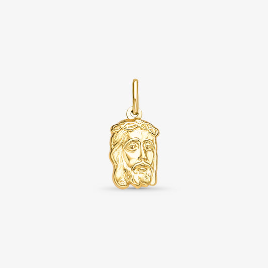 Pingente Face de Cristo Estampado em Ouro Amarelo 18K