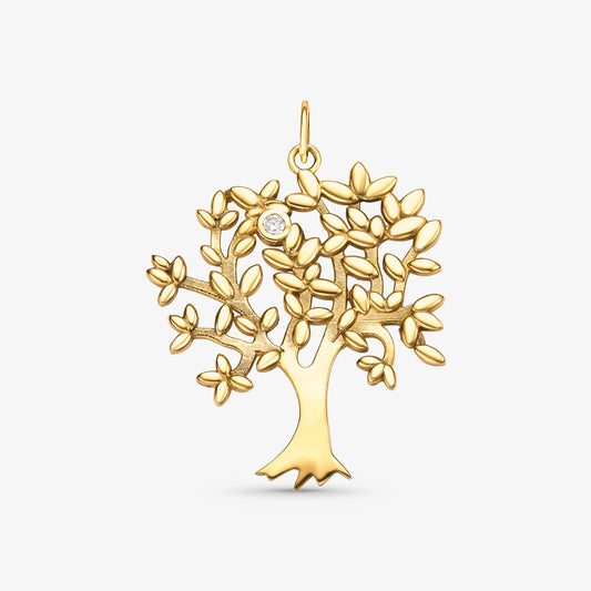 Pingente Árvore da Vida com Pedras em Ouro Amarelo 18K