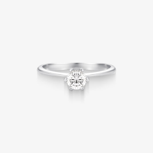 Anel Solitário Infinito com Diamante em Ouro Branco 18K