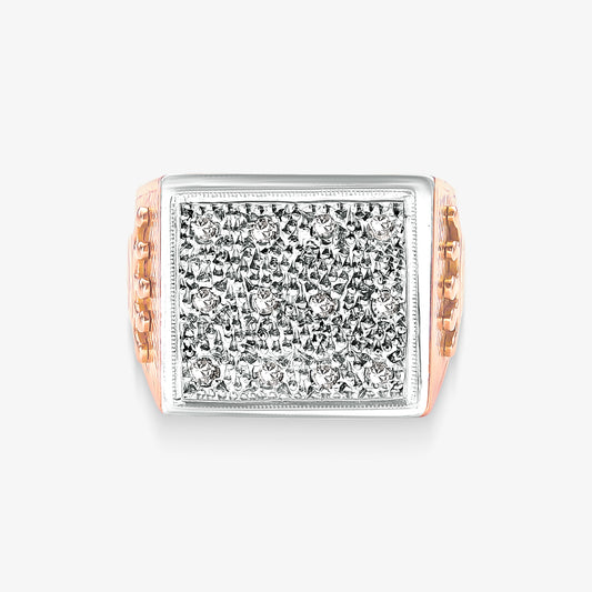 Anel Bicolor com Diamantes em Ouro 18K