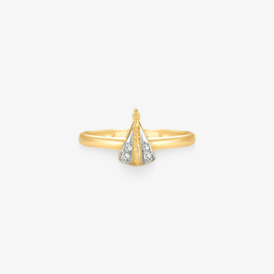 Anel N.Sra. Aparecida em Ouro Amarelo 18K
