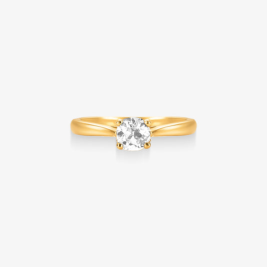 Anel Solitário Vega com Diamante em Ouro Amarelo 18K