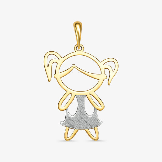 Pingente Menina Laser em Ouro Amarelo 18K