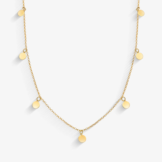 Gargantilha Moedas Elo Português em Ouro Amarelo 18K, 45cm