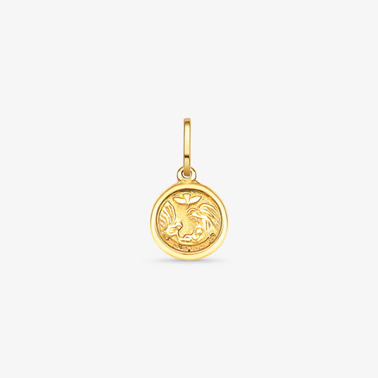 Pingente Medalha PP Batismo em Ouro Amarelo 18K