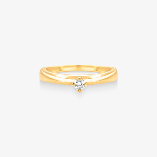 Anel Solitário Nyra com Diamante em Ouro Amarelo 18K