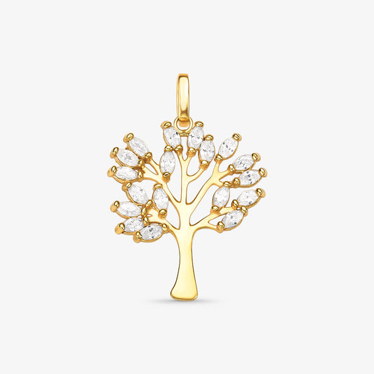 Pingente Árvore da Vida com Pedras em Ouro Amarelo 18K