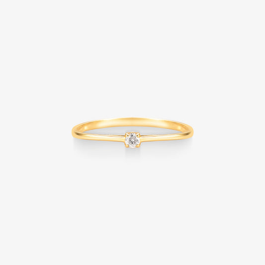 Anel Solitário Ever com Diamante em Ouro Amarelo 18K