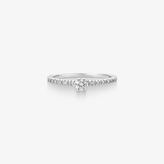 Anel Solitário Allure com Diamante em Ouro Branco 18K