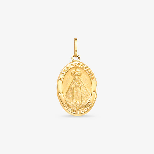Pingente Nossa Senhora Aparecida em Ouro Amarelo 18K
