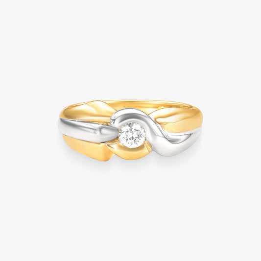 Anel Luz Bicolor em Ouro Amarelo 18K