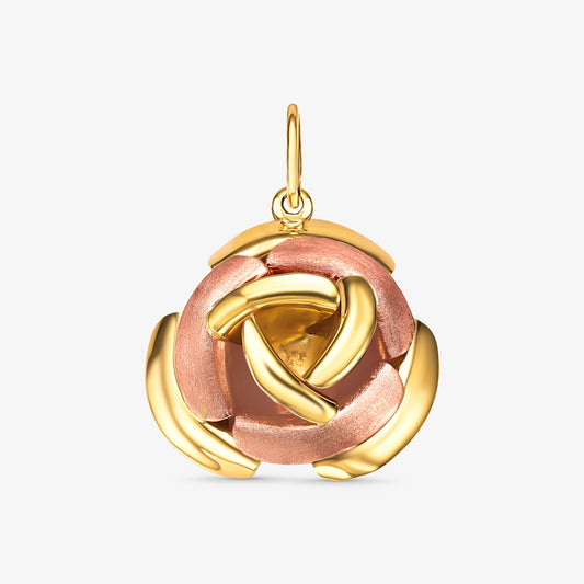 Pingente Flor II Bicolor em Ouro 18K