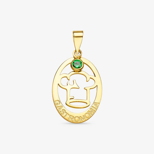 Pingente Formatura Gastronomia em Ouro Amarelo 18K