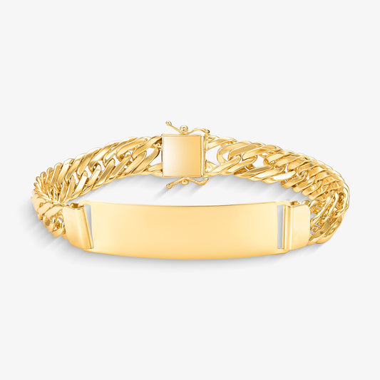 Pulseira Grumet com Chapa em Ouro Amarelo 18K, 22cm