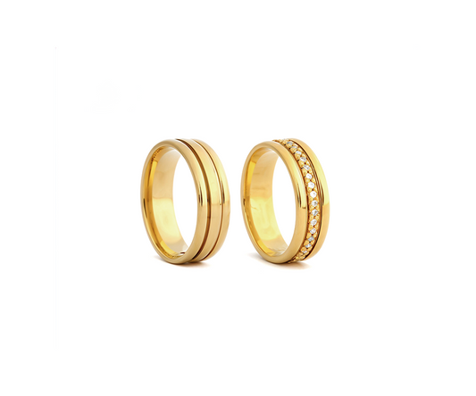 Aliança 6mm Ouro Amarelo 18k 750