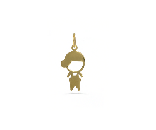 Pingente menino bone liso vazado 0,40g ouro 18k750