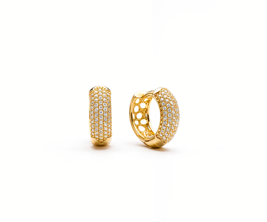 Brinco argola zirconia P 3,85g ouro 18k750