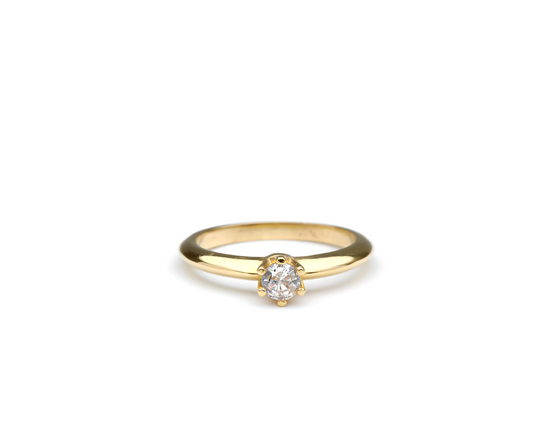 Anel solitario zirconia 3,45g ouro 18k750