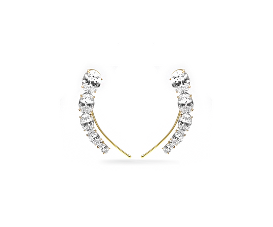 BRINCO EAR CUFF C/ 5 ZIRCONIAS 6,8G OURO AMARELO 18K 750