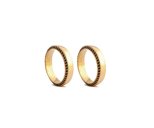 Aliança Dark Ouro18k, 5 mm