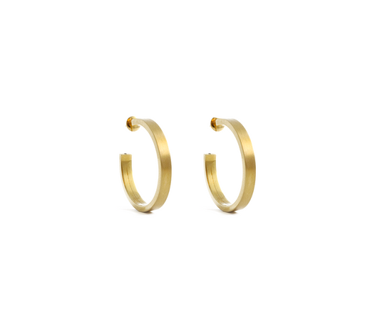 BRINCO ARGOLA MÉDIA FOSCA 9,20G OURO AMARELO 18K 750