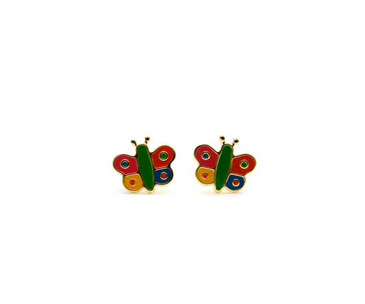 Brinco baby borboleta esmaltada 0,55g ouro amar 18k750