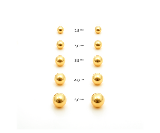 Brinco Bolinha 6 mm Ouro Amarelo 18K