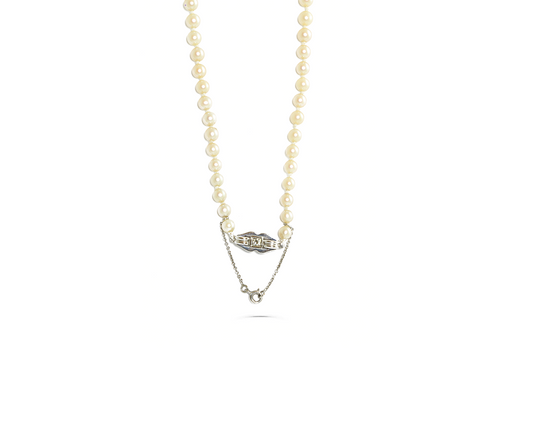 Colar 50cm com Perolas e Diamantes Naturais 20,64g Ouro Branco 18K750 JM 1,62