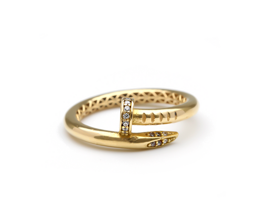ANEL PREGO OC COM ZIRCONIA 2,50G OURO AMARELO 18K 750