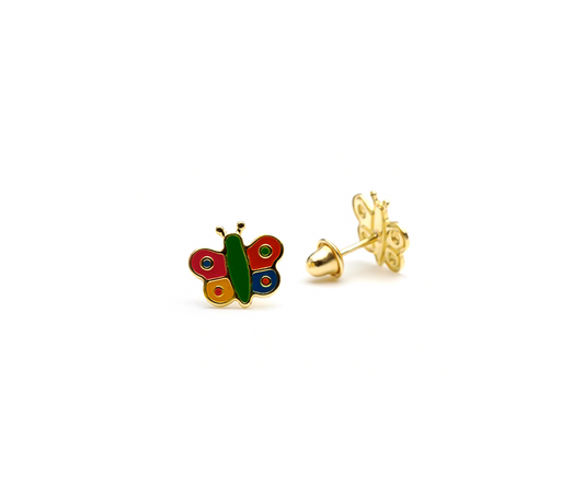 Brinco baby borboleta esmaltada 0,55g ouro amar 18k750