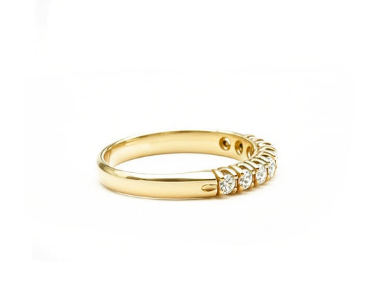 Anel meia al 9diamantes=0,36CT K/VS 2,40g ouro18k750