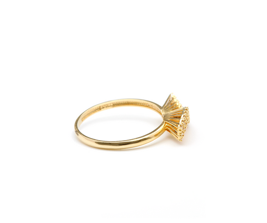 Anel ondulado zirconia 1,75g ouro 18k750