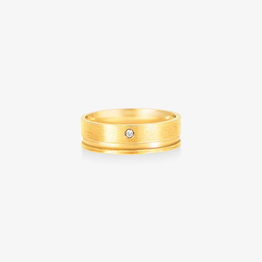 Aliança Lume Comfort com Pedras em Ouro Amarelo 18K, 5,80mm