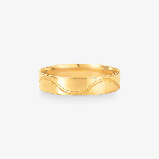Aliança Compromisso Reta em Ouro Amarelo 18K, 4,60mm