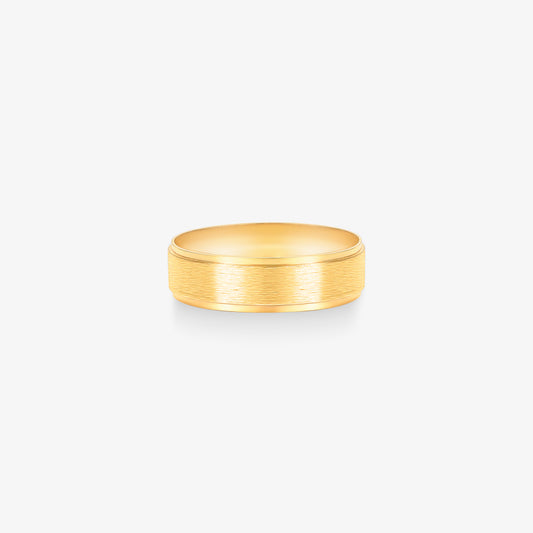 Aliança Fosca Reta em Ouro Amarelo 18K, 5,50mm
