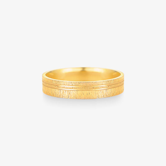Aliança Fosca Reta em Ouro Amarelo 18K, 4mm