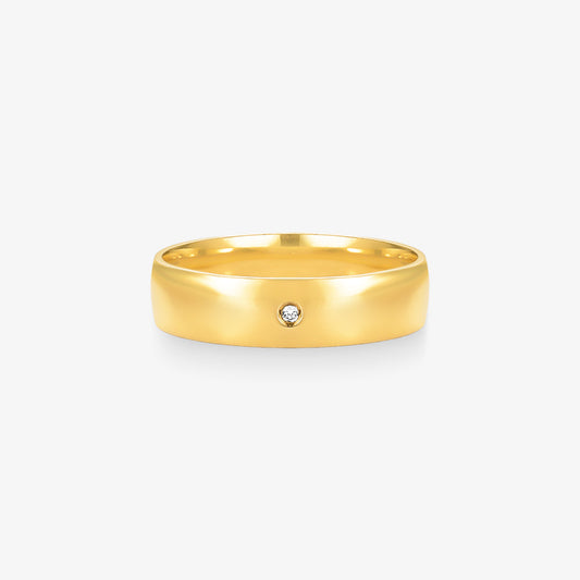 Aliança Nova Comfort com Pedras em Ouro Amarelo 18K, 4,70mm