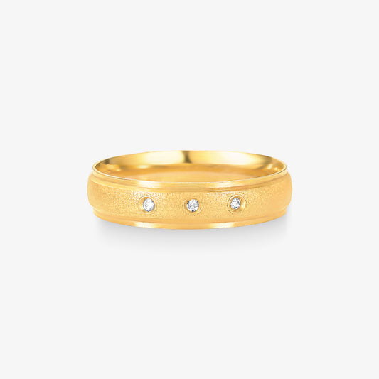 Aliança Line Comfort com Pedras em Ouro Amarelo 18K, 4,90mm