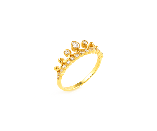 Anel Dama de Debutante em Ouro Amarelo 18K