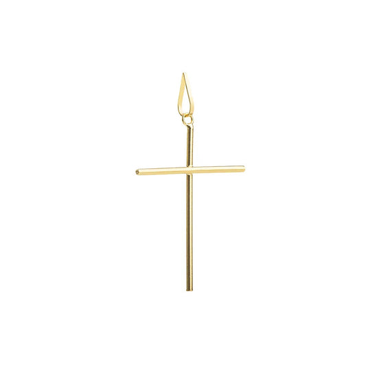 Pingente Cruz Palito em Ouro Amarelo 18K