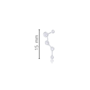 Brinco Constela\347\343o c/zirconia 0.95g prata 925