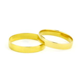 Par de Alianças de Casamento em Ouro 18k- 750 3,5mm e 5,00gramas