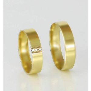 Alianças de Casamento em Ouro 18k- 750 7gr com 3 pontos de Diamantes