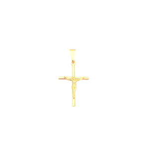 Pingente cruz palito c/ cristo  0,37g ouro18K750